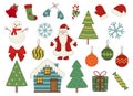 Christmas vector illustration. New Year elements Royalty Free Stock Photo